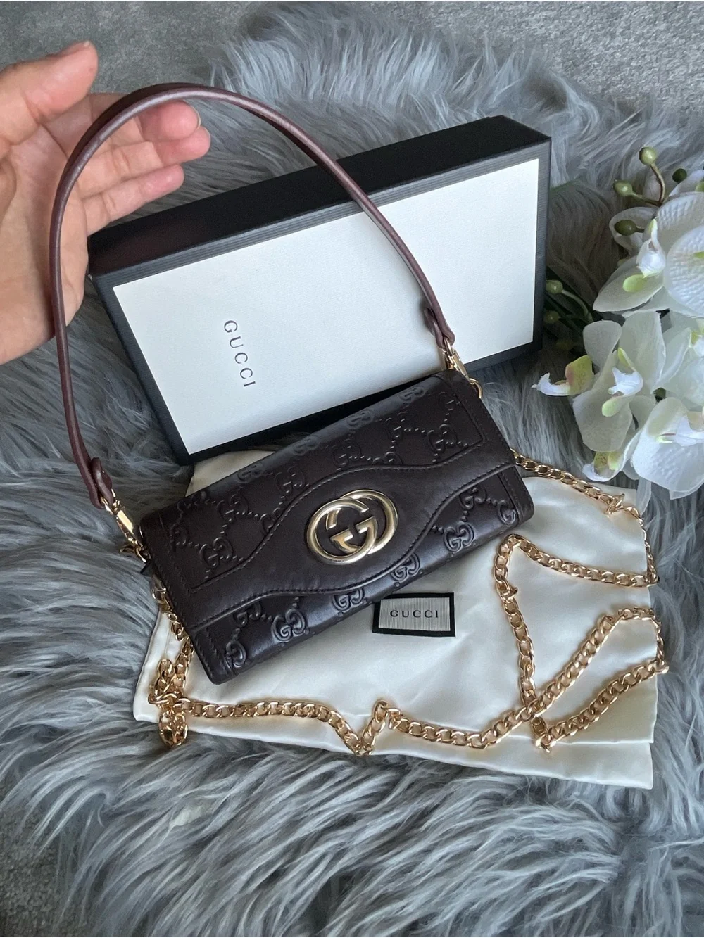 Authentic Gucci vintage GG marmont long wallet